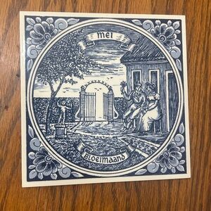 Vintage Blue and White Delftware Decorative Tile